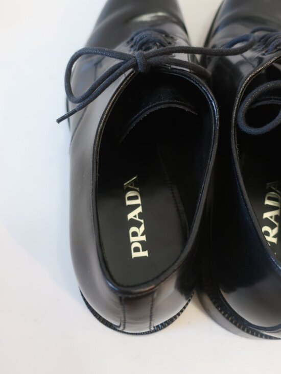 Mens Prada Black Leather Oxford Lace Up Shoes 11 main image 6